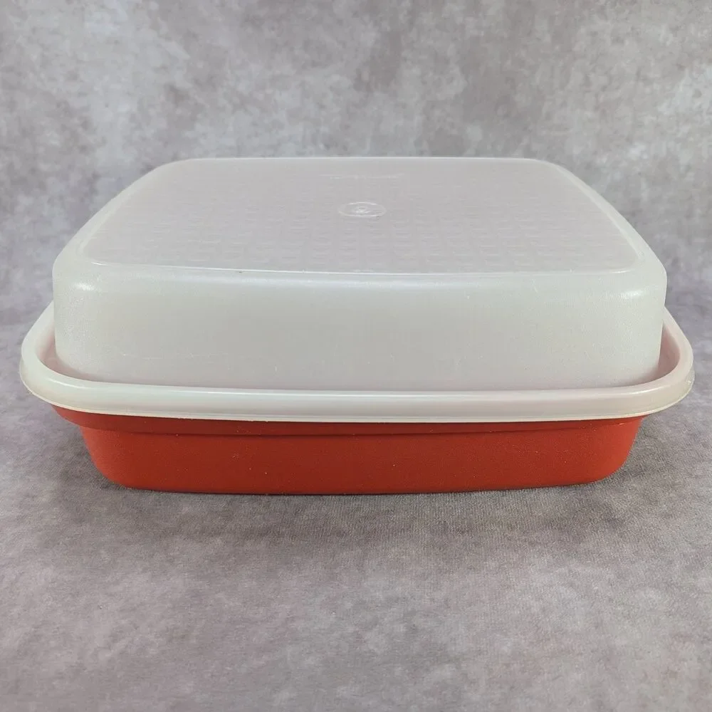 Vintage Tupperware Season Serve Large Marinade Container Red & Sheer 1294-6